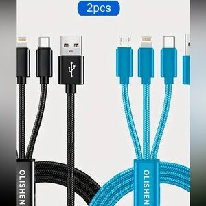 Black and Blue USB Charging Cables